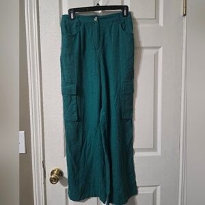 Linen Blend Cargo Pants